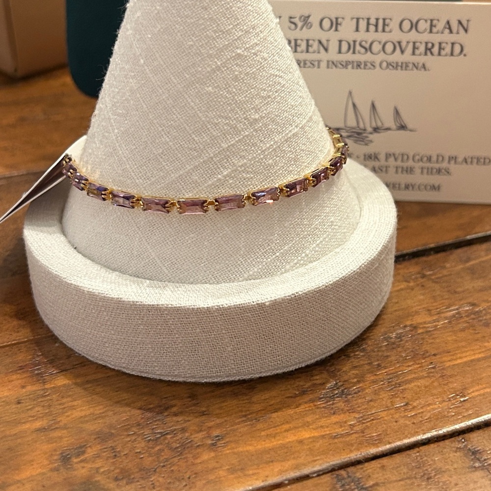 Oshena designer beachwear radiant faceted Purple stone Women's‎ tennis Bracelet